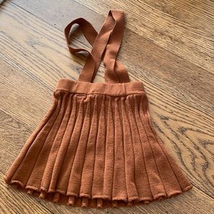 Zara knit pleated skirt with suspenders